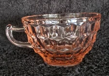 Jeanette Depression Glass Pink Cubist Cup Production 1929-1933