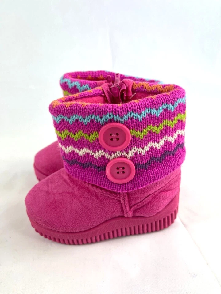 BOTAS CÁLIDAS CON CREMALLERA AL TOBILLO BEBÉ NIÑA NIÑO PEQUEÑO ZAPATOS Foto 3 de 3