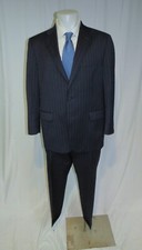 Brooks Brothers 1818 Madison Estrato Navy Blue Striped Two Button Suit 42S