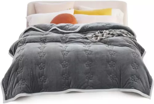 Flannel Blanket Winter Warm Reversible Twin Queen Size Plush Sofa Bed Blankets - Picture 4 of 55
