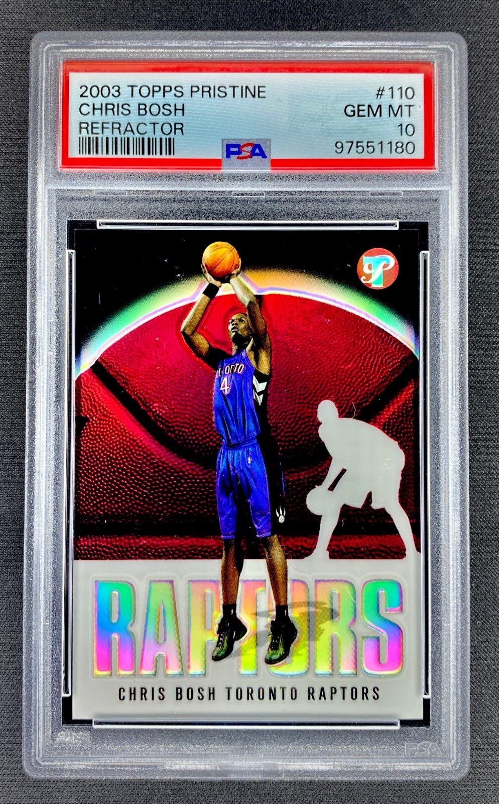 Chris Bosh 2003 Topps Pristine #110 Refractor /1999  PSA 10 Gem Mint Raptors