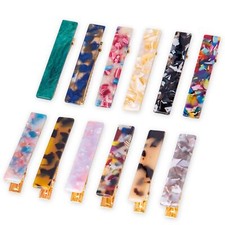 12 PCS Acrylic Resin Alligator Barrettes For Women Small Cute Clips For Thick...