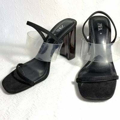 clear heel sandals zara