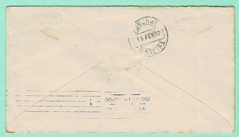 U330 5¢ Envelope RAPIDAN VA Jan 30 1900 via New York to FUNCHAL MADEIRA PORTUGAL - Image 2 of 2