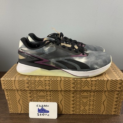 Reebok Nano X3 Training Shoes Sneakers Black White Purple IE4106 Men s Sz 10