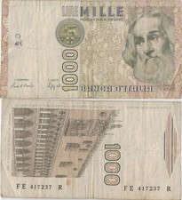 Billete Italia 1000 Liras 1982 P-109b Moneda Europa #5175