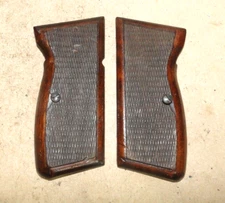 FEG MBK-9HP 9mm VINTAGE ORIGINAL CHECKERED WOOD GRIPS & SCREWS, LOWER PARTS