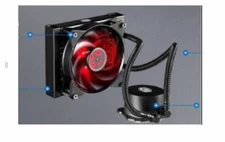 Cooler Master MasterLiquid Lite 120 All-in-one (AIO) CPU Liquid Cooler "Fire Red