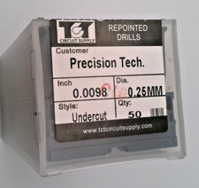 TCT REPOINTED DRILLS UNDERCUT 0.25MM 0.0098" 0.157" FLUTE LOT OF 3 