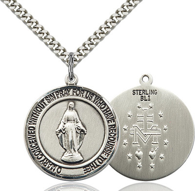 925 Sterling Silver Our Lady Grace Miraculous Virgin Mary Medal ...