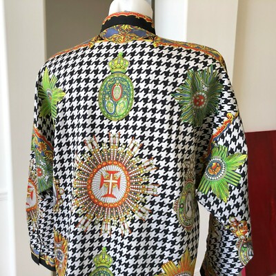 GIANNI VERSACE cotton shirt Onori e Glorie print size IT 50
