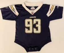 Los Angeles CHARGERS NFL Football #93 Castillo ~ Infant One Piece 12 Months