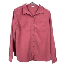 Westport Mauve Button Down Modal Blend Top Blouse Size Large
