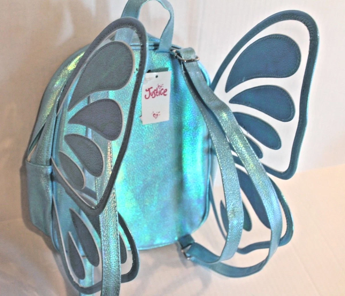 Justice Girl s Blue Butterfly Wing Initial Letter B Mini Backpack