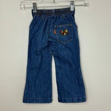Vintage 1970s Blue Jeans 70s Little Levi  s Size 3T Embroidered Pocket Orange Tab