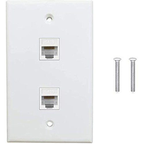 Lot De 5 Plaque Murale Ethernet 2 Ports, Prise Murale Cat6 à RJ45