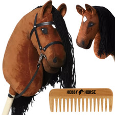 HOBBY HORSE PFERD AUF EINEM STOCK PFERD PFERDEKOPF BRAUN + KAMM M-HOBBYHORSE5
