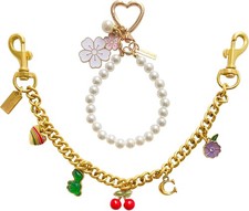 Bag Charm Cherry Purse Extender Chain,Elegant Gold Charms for