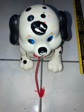 NO SOUND FISHER PRICE DALMATION PULL ALONG TOY DOG WHITE BLACK PUPPY A LONG