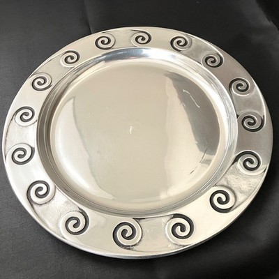 Wilton Armetale 12.25  Serving Plate With Swirl Design Pewter