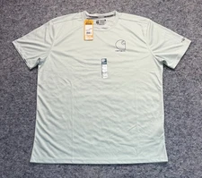 Carhartt Force Sun Defender T-Shirt Men’s Large Lt Green Relaxed Fit UPF 50 Log