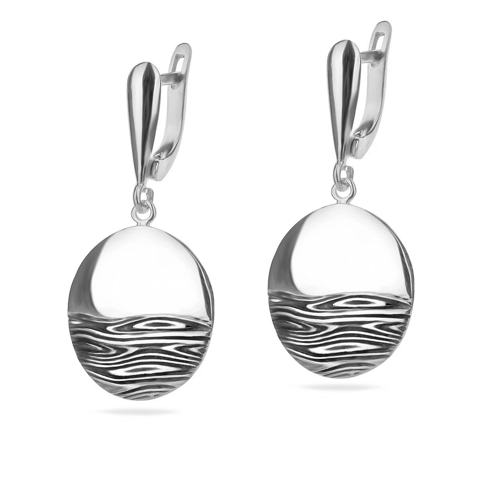 Orecchini tondi in argento sterling 925 set pendenti gioielli ispirati alla... - Immagine 2 di 4
