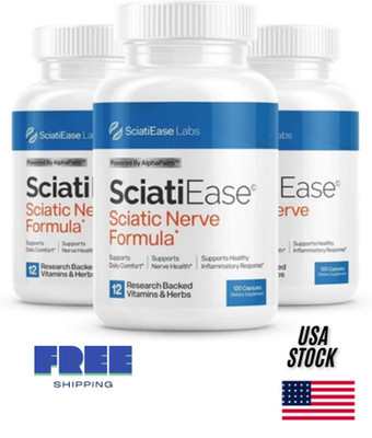 3 Pack SciatiEase Labs Sciati Ease Sciatic Nerve Formula 120 Cap NEW ! Exp 2027`