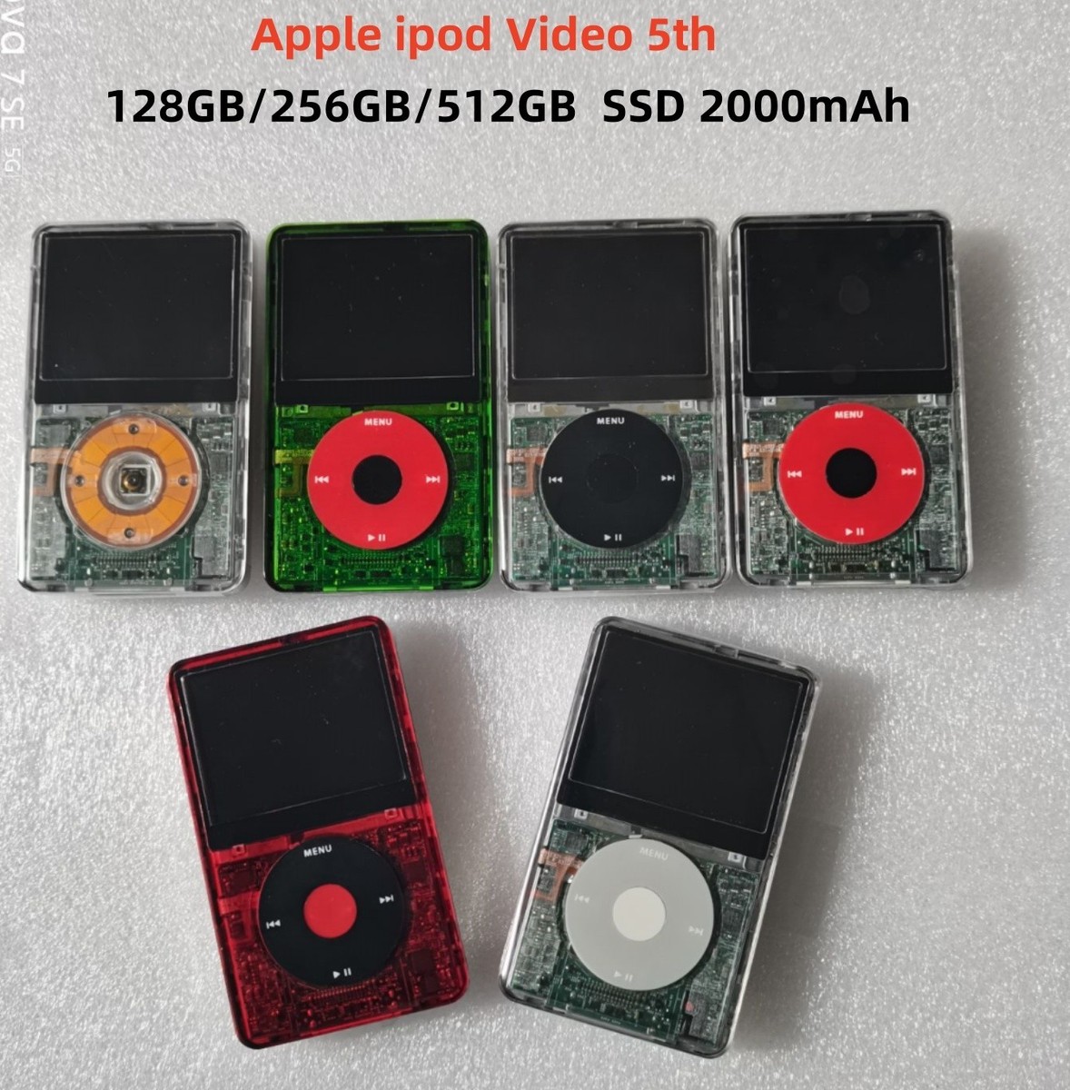 iPod Classic 256GB 2000mAhカスタム New Apple iPod Classic Video 5th 256GB New Battery Modified