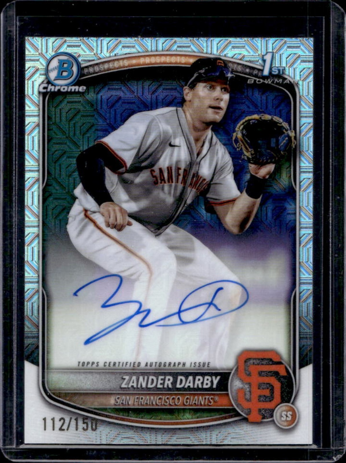 2025 Bowman Chrome Zander Darby Auto HTA Choice Refractor 1st #112/150