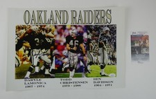 Daryle Lamonica Todd Christensen Ben Davidson Signed 12x17 Poster JSA COA