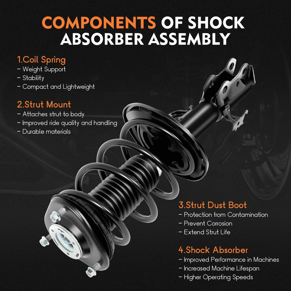 Both of (2) Complete Struts Shocks Spring & Mounts Fits Toyota Prius V 2012-2016 - Image 2 of 4