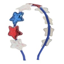 4th of July Star Headband Sequins Red White Blue Star Hair Band Patriotic Hair