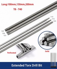 100 - 200mm  TX Bit TORX & TORX Mit Bohrung Bits T8 bis T40 Für Torx-Schrauben