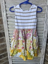 SweetHoney Girls Floral Tiered Twirl Dress Cotton Size 3T Striped USA Made