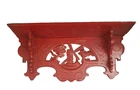 Antique Console/Wall Shelf Wood Red Foldable Art Nouveau Approx. 1890 Vintage