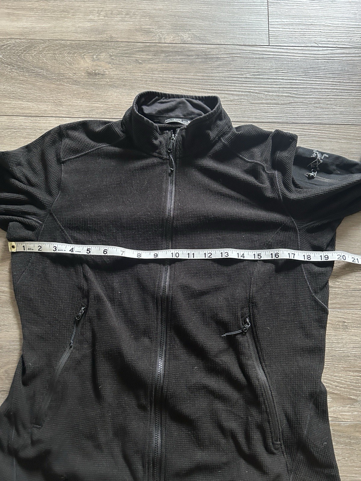 Arcteryx Women’s Medium Delta LT Zip Black Polartec Waffle Grid Full Zip Thermal thumbnail 4