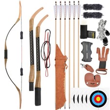 Archery Traditional Recurve Bow 20-35lbs Takedown Woode Horsebow Hunting Target