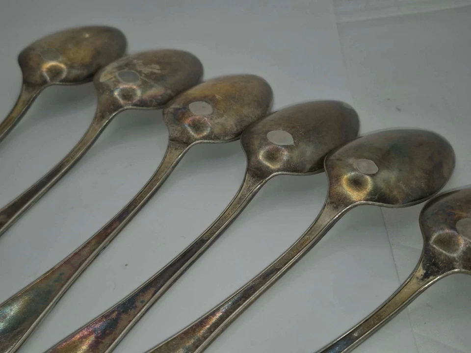 Антикварный набор ложек - 6 посеребренных ложек дизайн Oneida Community Sheraton - Изображение 3 из 4