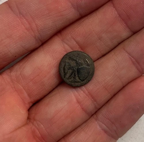 Beautiful Dragoon Shako Cap Eagle Button dug at Fort Fillmore New Mexico