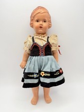Vintage 1930-50  s German Celluloid Girl Doll 13  Original Folk Costume
