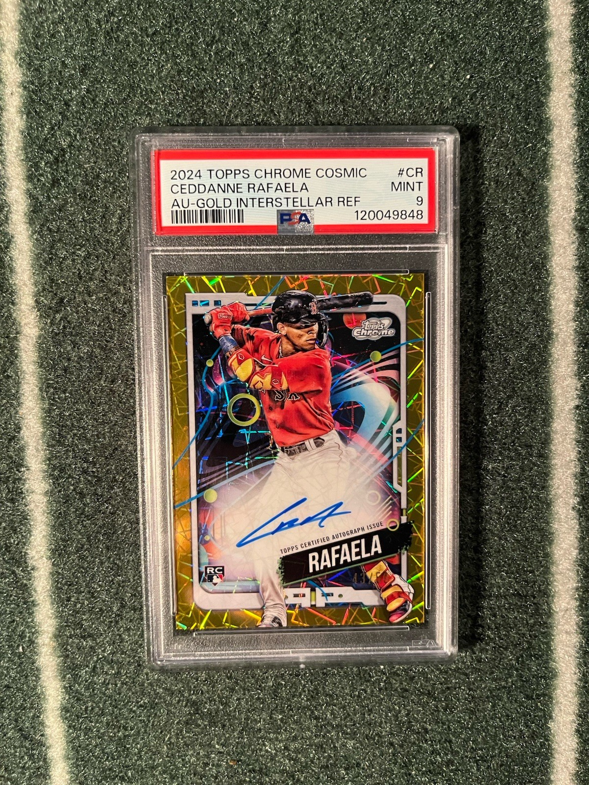 Ceddanne Rafaela Auto /50 PSA 9!! 2024 Topps Cosmic Chrome Gold Interstellar Ref
