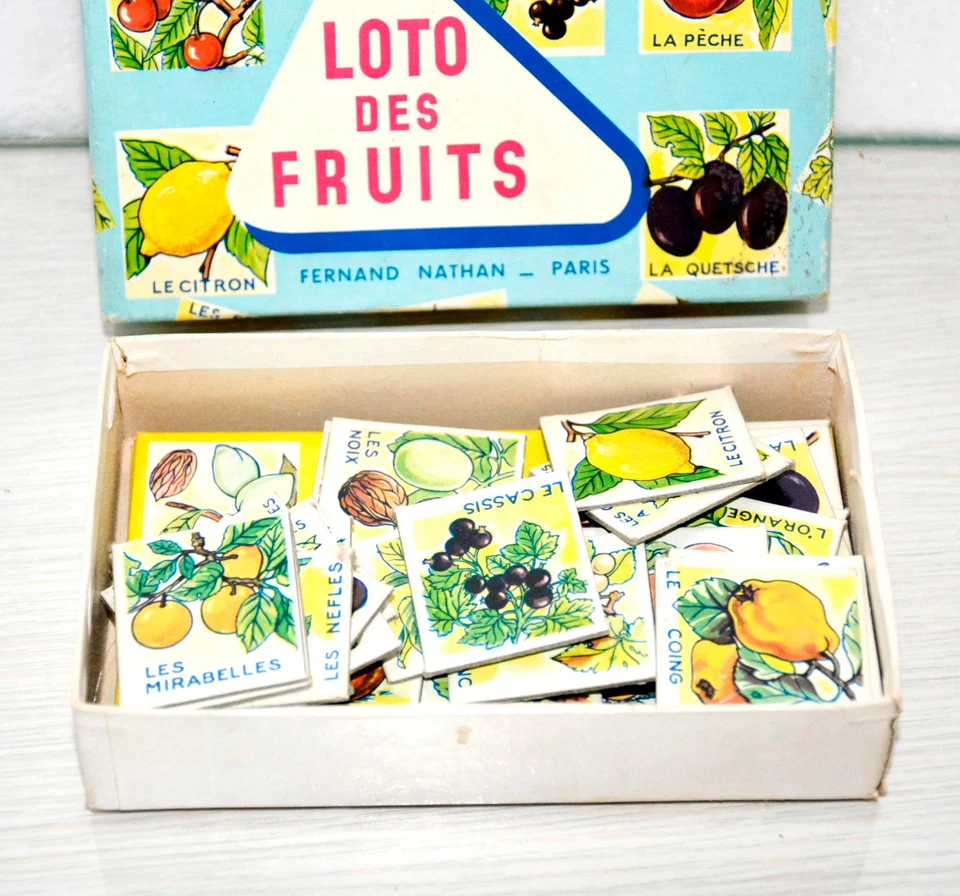 ancien LOTO des Fruits - jeu éducatif - Fernand Nathan - Vintage - années 60 - Photo 2/2