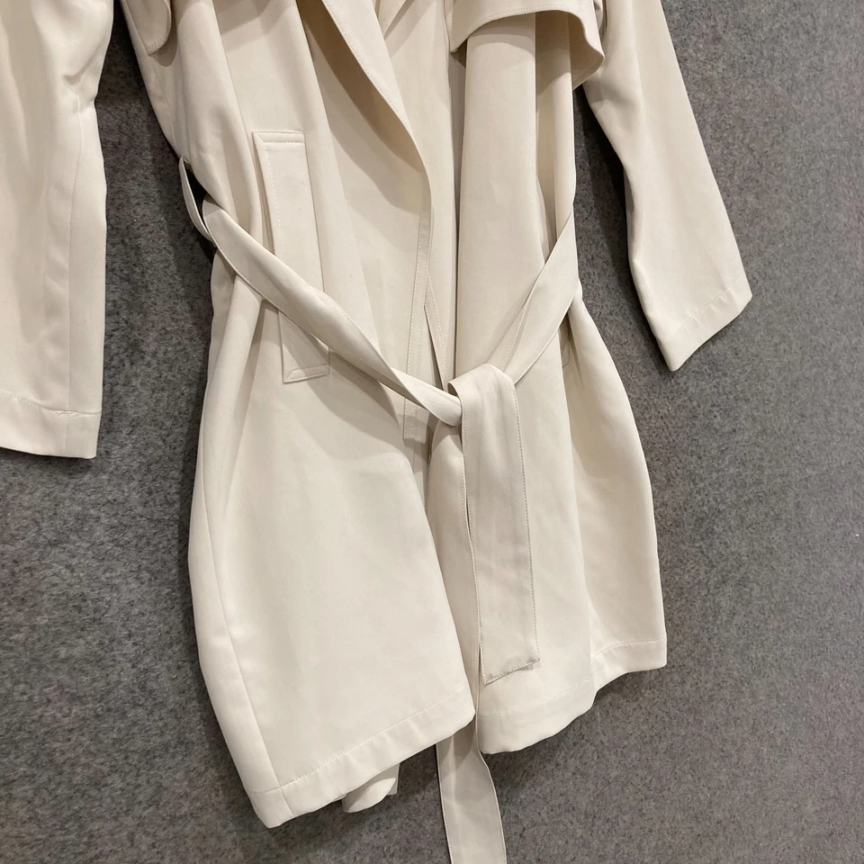 NEW Target Womens Trench Coast Size 16 Beige Open Front Belt Business 18815 - Image 3 of 4