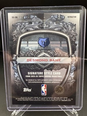 2025-26 Topps Chrome Desmond Bane AUTO REFRACTOR Signature Memphis