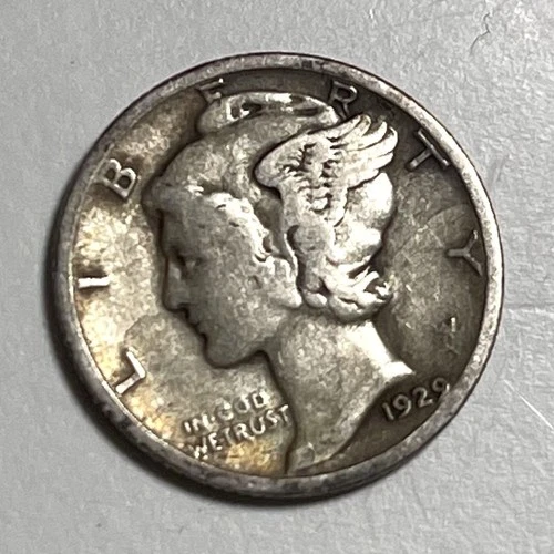 1929-S Silver Mercury Dime San Francisco Mint VF Detail .900 Silver USA Scarce