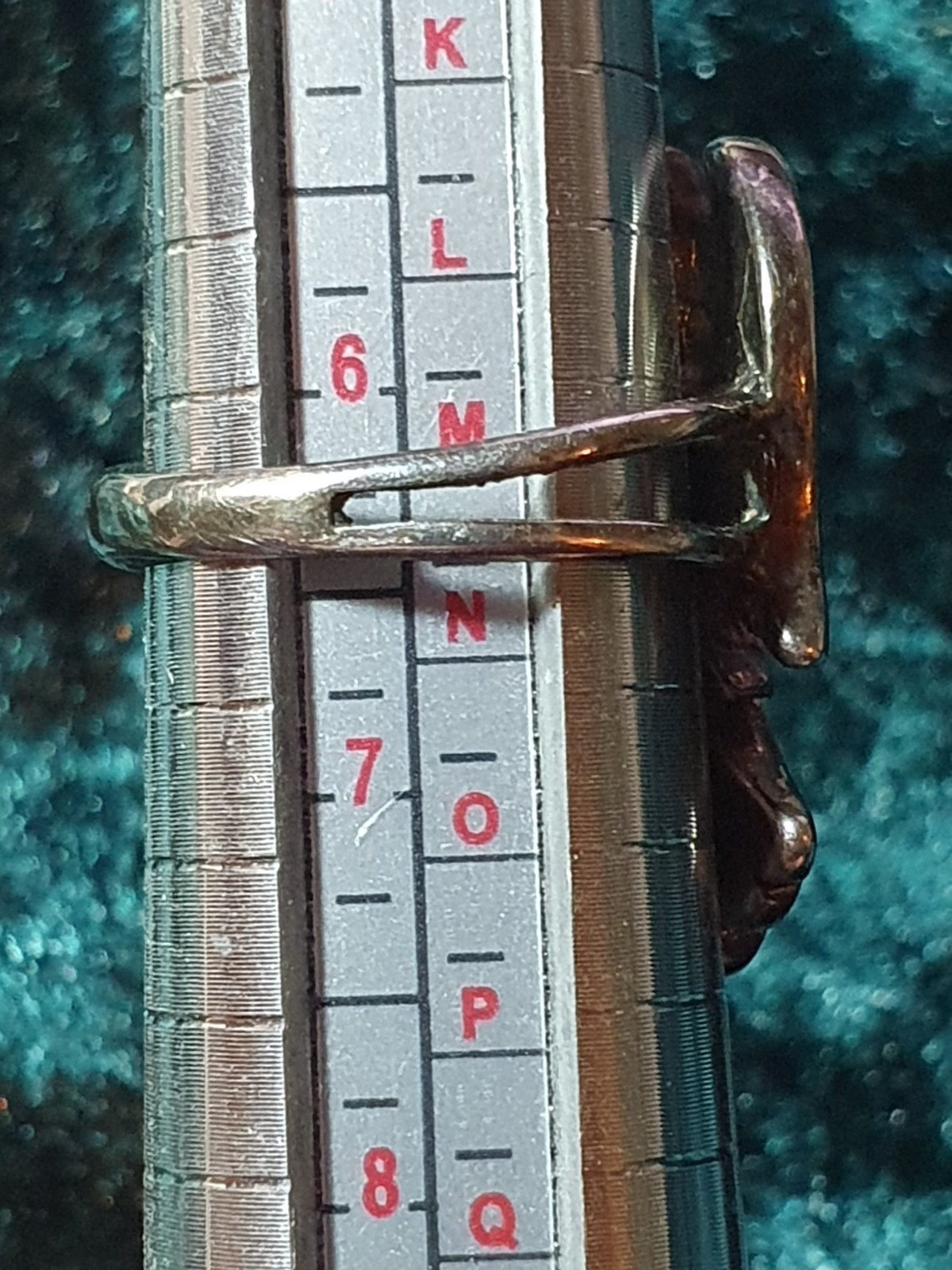 Native American Silver Turqoise Eagle Ring Unmark… - image 7