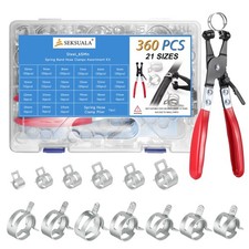 360pcs 15 To 1 5-25mm Spring Band Hose Clamps Assortment Kit With Swivel ..