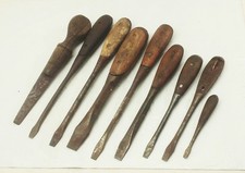 Vtg antique Perfect wood handle screwdriver tool LOT IRWIN