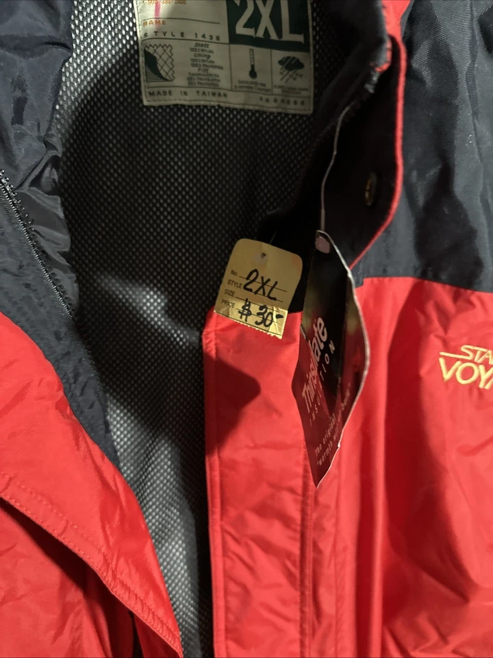 复古星际迷航 Voyager Wear Guard 冬季外套 男式 2XL 红色黑色连帽 — 第 4/4 张图片