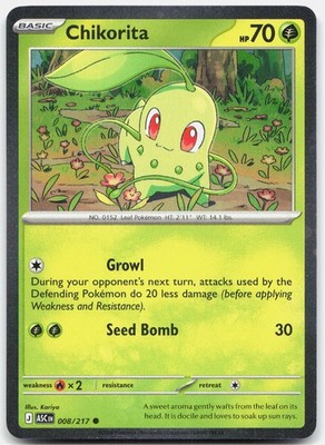 Chikorita (Cosmos Holo) 008/217 Common Miscellaneous Cards & Products Pokemon NM